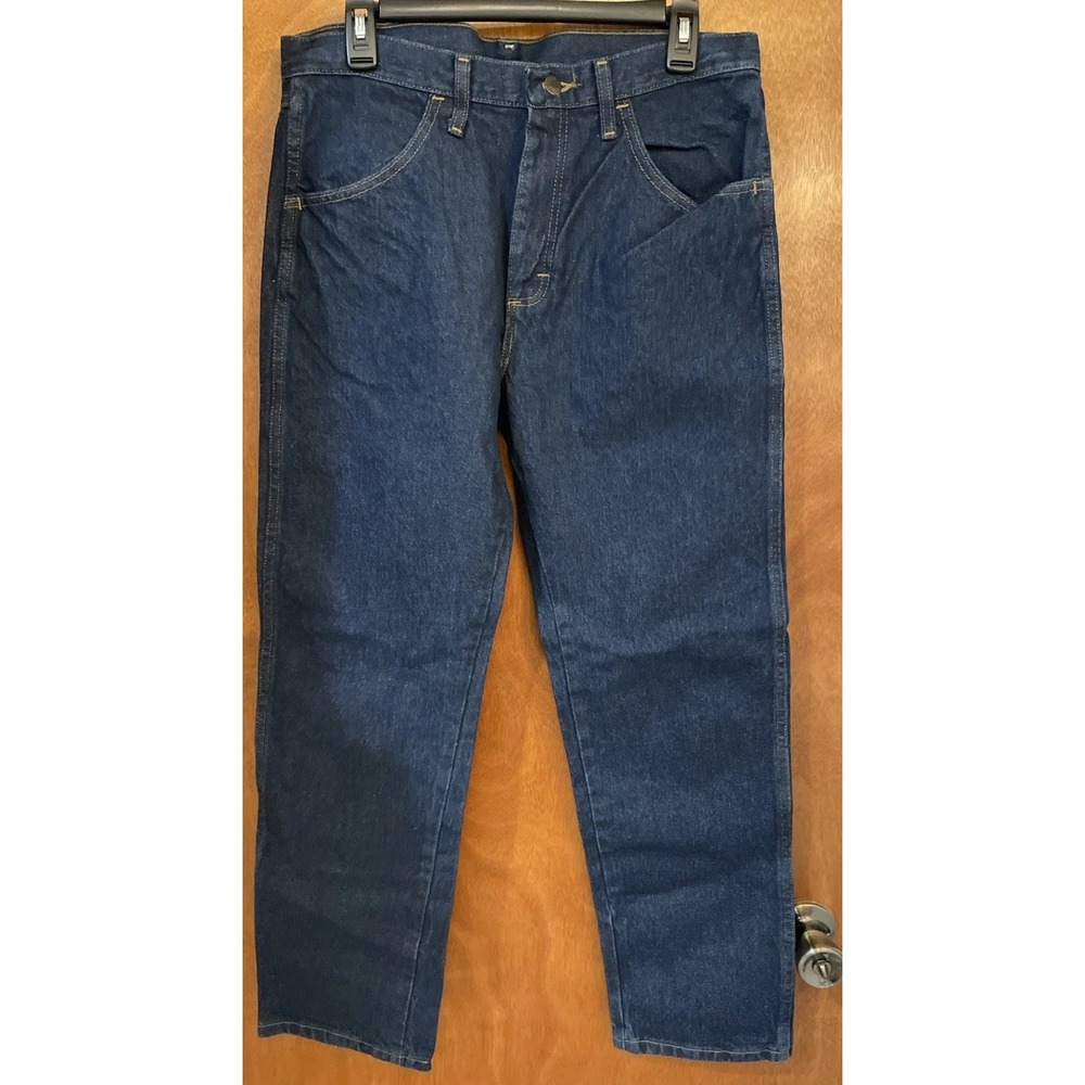 New Rustler Jeans Mens 33x30 Blue Regular Straight Fit Workwear Western Wrangler